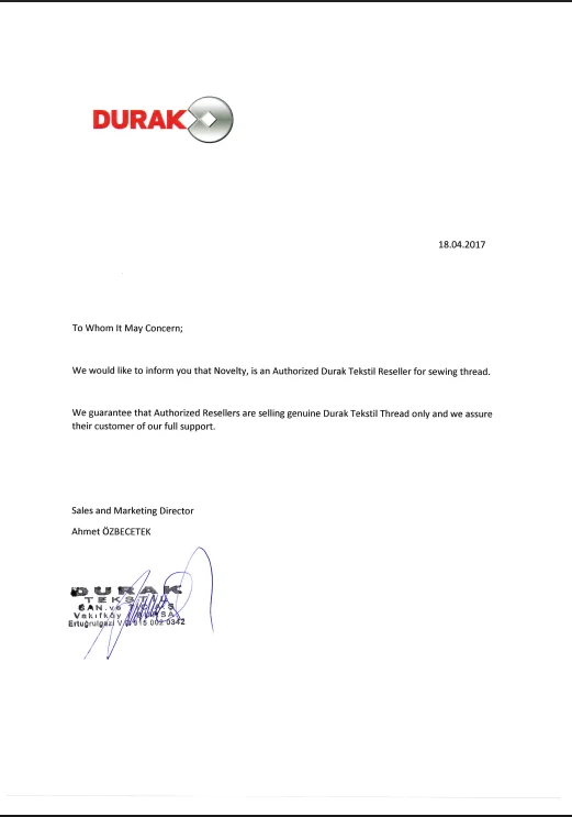 Сертификат дилера Durak